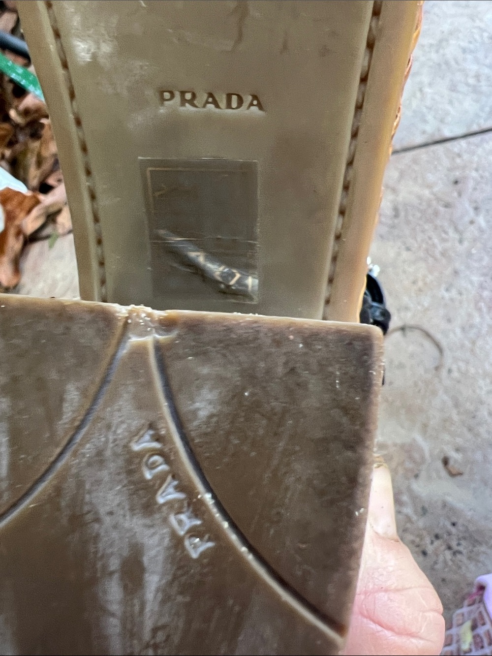 PRADA Sport black patent leather chunky wicker platform heels sz39.5 - Picture 14 of 14